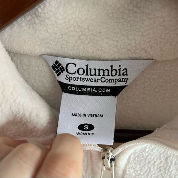 Women's Columbia Cream Fleece Full Zip Jacket - Picture 5 of 6